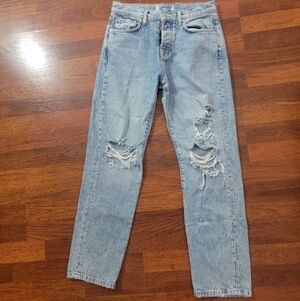 Free People We The Free Light Blue Boyfriend Jeans SIZE 26